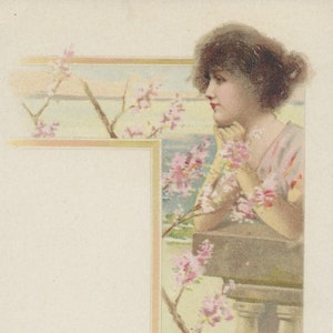 Art Nouveau Postcard Four Seasons Series Summer Woman