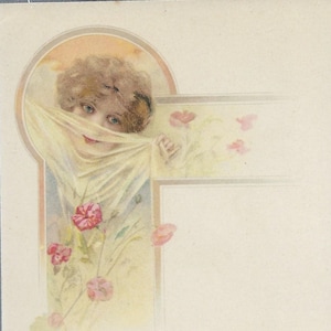 Art Nouveau Postcard Four Seasons Series Spring Woman