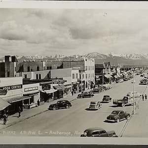 RPPC Postcard Forth Ave E Anchorage AL Real Photo Card 1940s Alaska