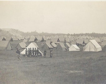 Camp Duffield MI Postcard: 1912 National Guard Tents, Ludington
