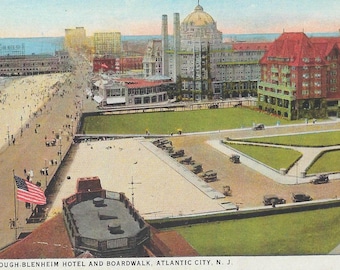 Real Photo Postcard RPPC Color Tinted Atlantic City Marlborough-Blenheim Hotel