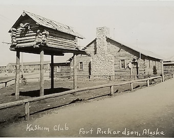 Kashim Club Fort Richardson Alaska RPPC Real Photo Postcard 1942 Elmendorf Field AL US Air Force