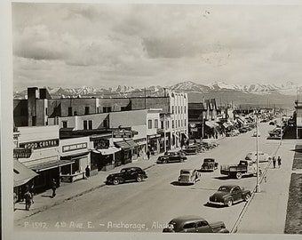 RPPC Postcard Forth Ave E Anchorage AL Real Photo Card 1940s Alaska