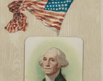 Portrait du président George Washington avec drapeau américain Winsch Publishing