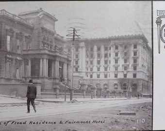 RPPC San Francisco California 1906 Disaster Series Fairmount Hotel Flood Ruins Earthquake Damage