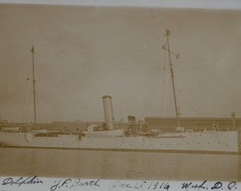 Real Photo Postcard Rppc WWI USS Dolphin Docked in Washington DC 1916