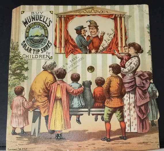 USA advertising card for Mundell's Solar Tip Shoes, late 1800s USA advertising card for Mundell's Solar Tip Shoes, late 1800s