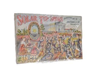 Solar Tip Shoes Victorian Trade Card Girard College Boys Playing Ball Mundell