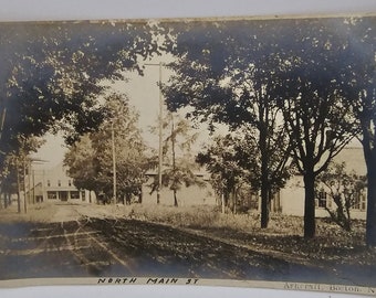 RPPC Real Photo Postcard Boston NY North Main St 1908 Dirt Roads Ashcraft Pub