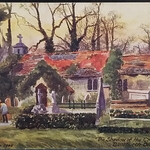 Art Postcard Tuck Aquarette Shadow of the Cross Church