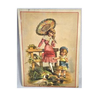 Advertising Trade Card Publishing Co Children & Dog Friends