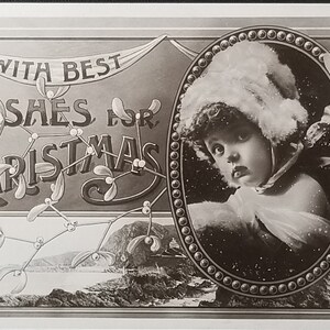 Christmas Postcard Child Portrait Mistletoe Real Photo RPPC Rotograph