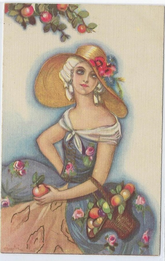 Fruit Basket Lady Art Card Fruit Basket Lady Art Card