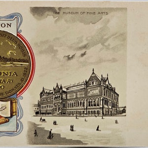 Massachusetts Postcard MA Raphael Tuck Early Private Mailing Undivided Back Unused Heraldic 5015 Museum of Fine Arts