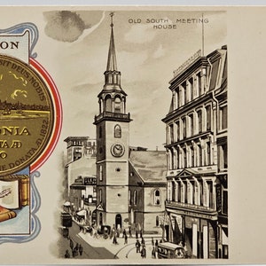 Massachusetts Postcard MA Raphael Tuck Early Private Mailing Undivided Back Unused Heraldic 5015 Old South Meeting House