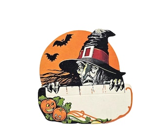 Unused NOS 1920's Die Cut Art Deco Hallmark Halloween Bridge Tally ...