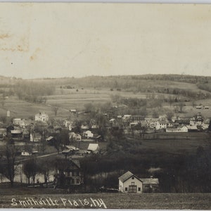 Smithville Flats NY: 1908 Bird&#39;s Eye View Real Photo Postcard