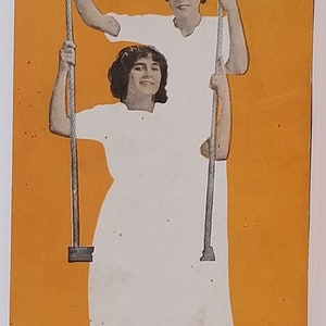 People Postcard Two Women on Swing Are You Looking for Company?