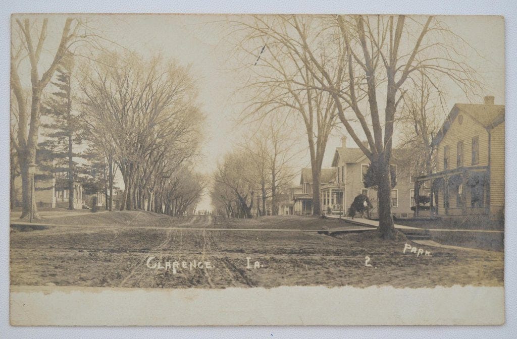 RPPC Clarence IA Postcard Street Scene Town View Park St 1900s Etsy 日本