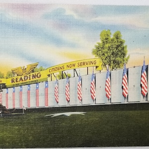 Reading Pennsylvania PA City Park Roll Of Honor Linen Postcard