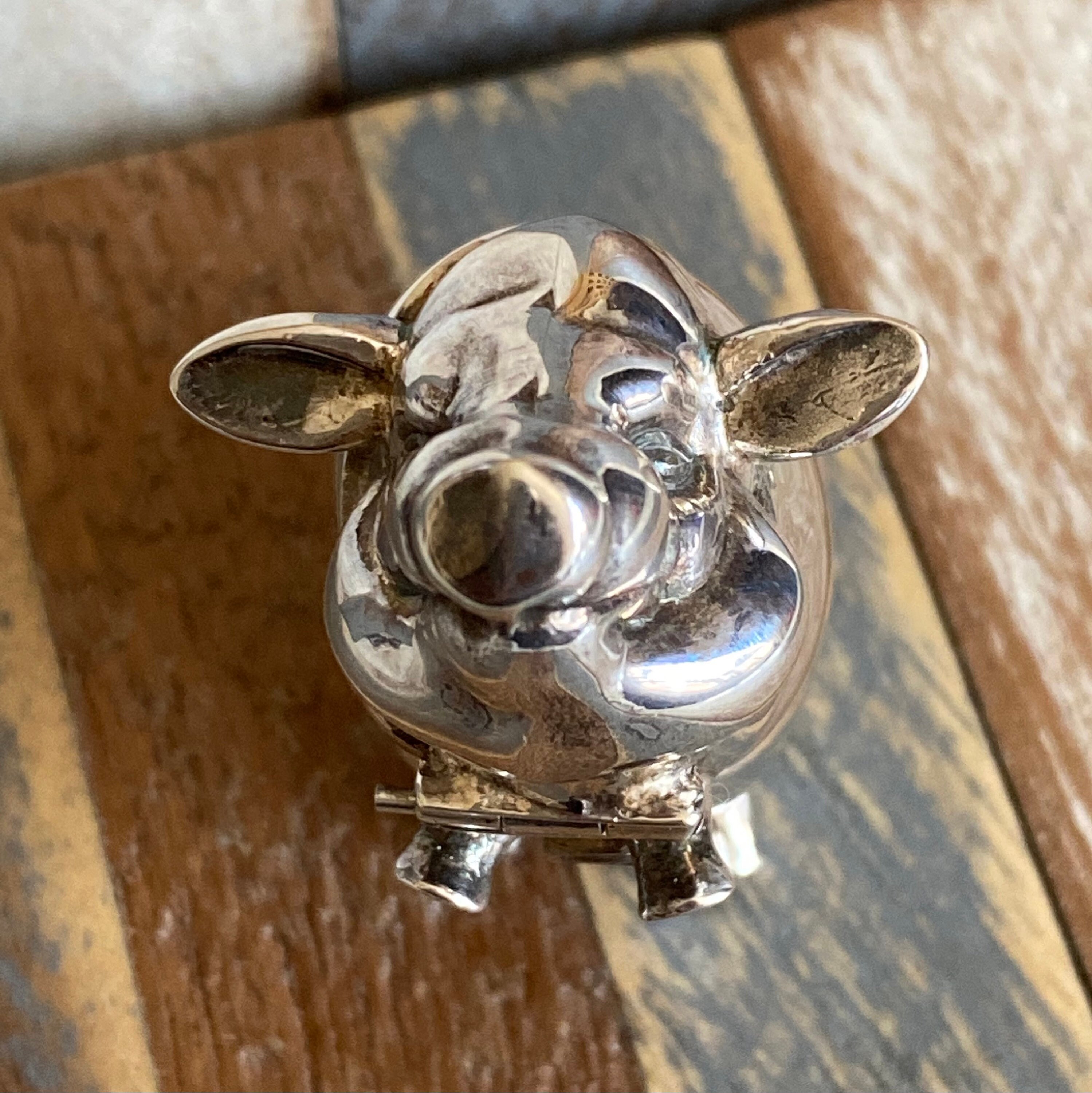 Vintage Sterling Silver Match Holder Vesta Case Matchbox Pig Etsy