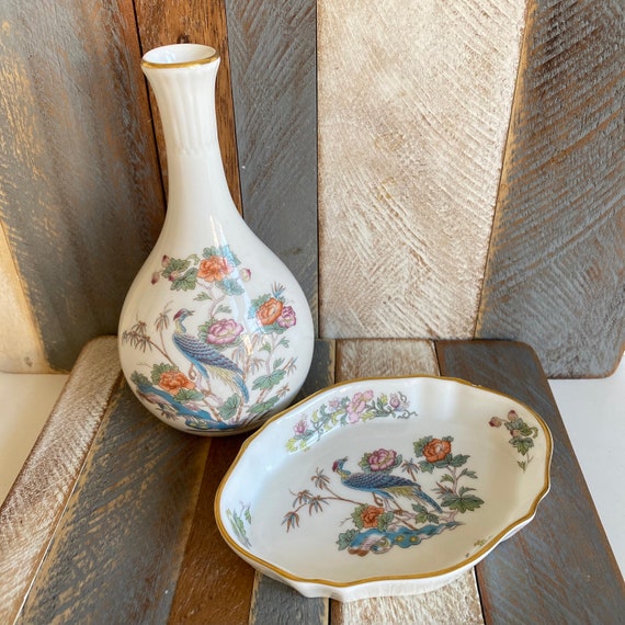 Vintage Wedgwood Kutani Crane Fine Bone China Small Vase and Etsy