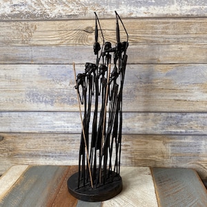 Stunning and Rare Vintage Hand Carved Ebony Wood One Piece Sculpture Masaai Tribe Ndonye Mwanzino 1988