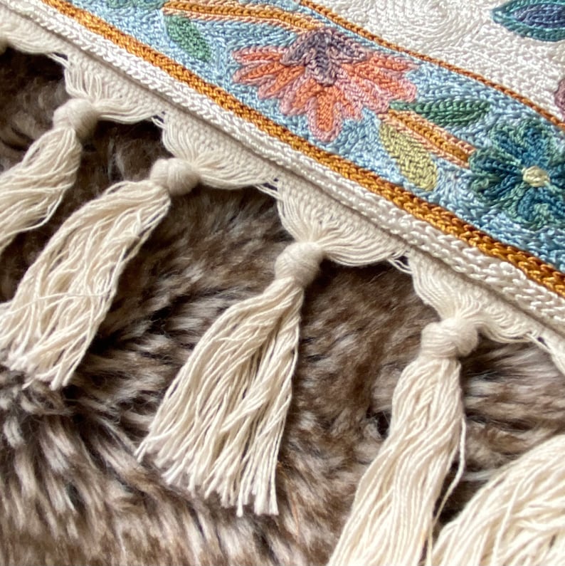 Antique Vintage Kashmiri Chain Stitch Rug Wall Hanging - Etsy