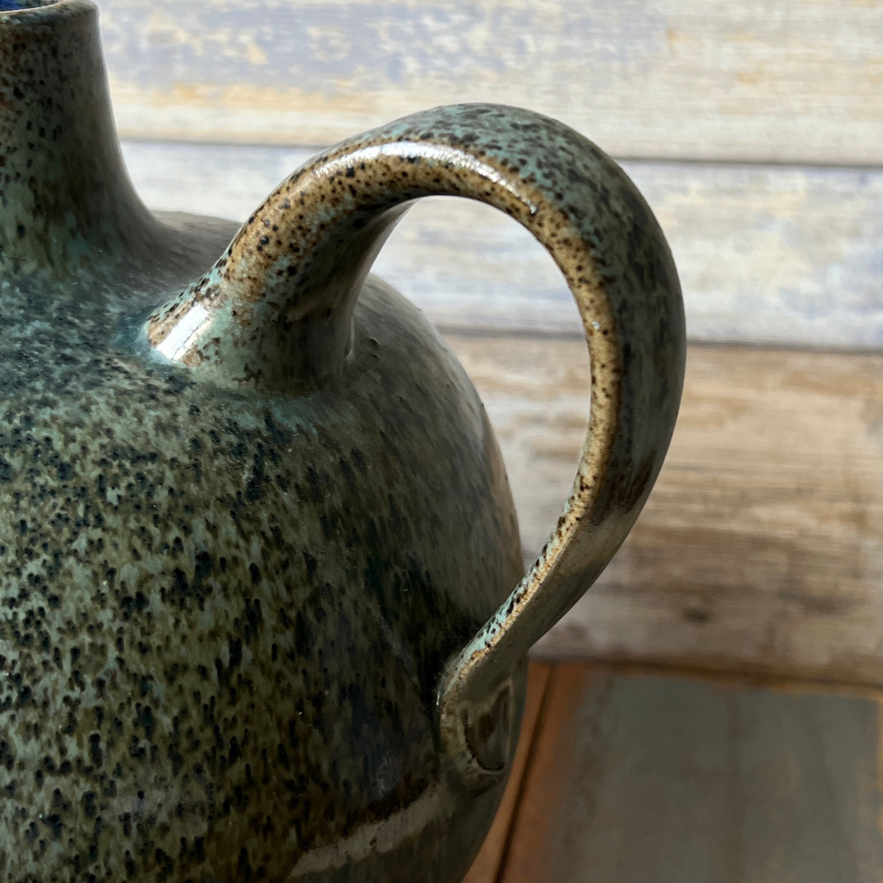 ヴィンテージ スタジオ 陶器 陶器 水差し ピッチャー 花瓶 グリーン