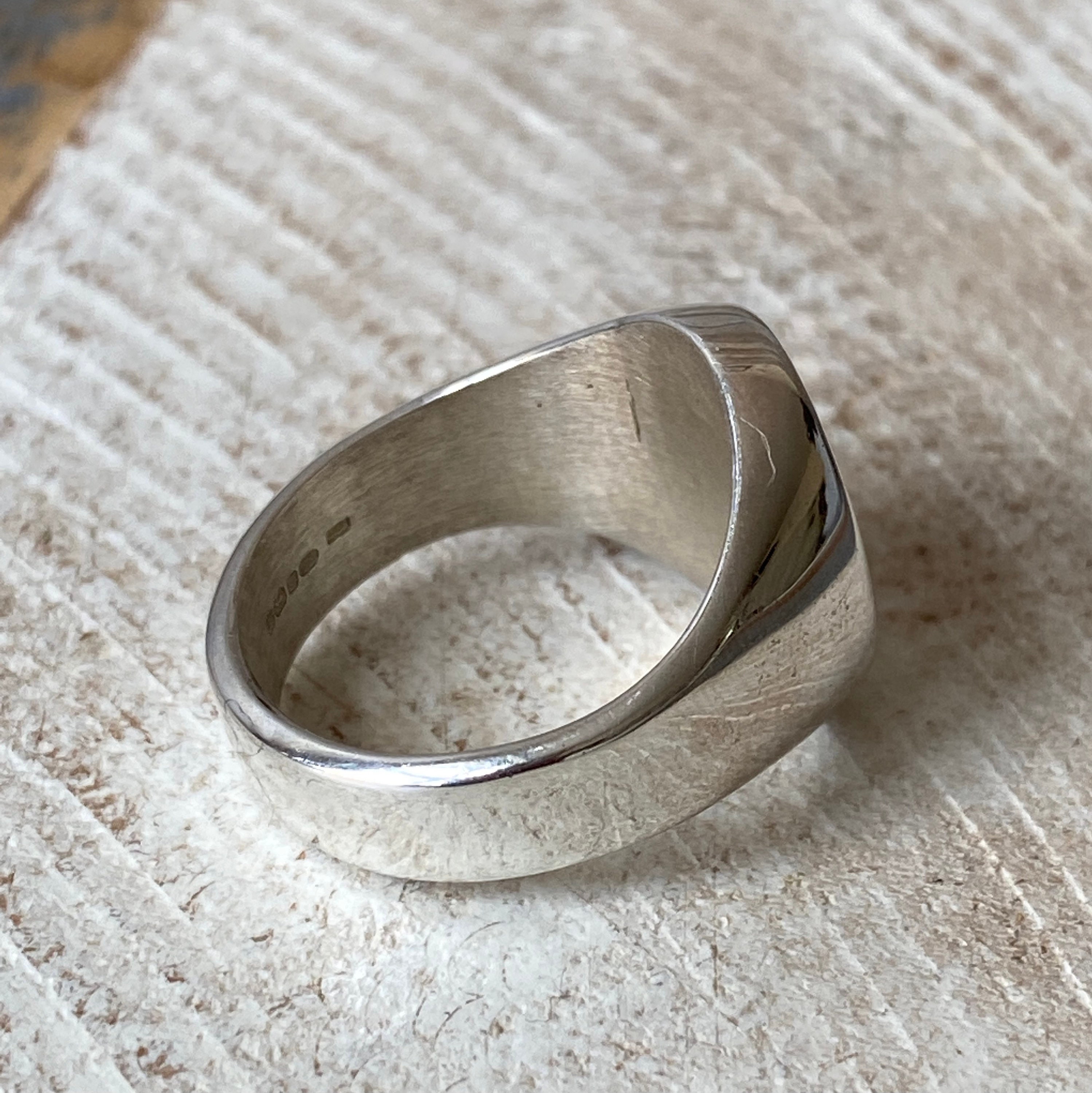 Vintage Solid Sterling Silver Signet Ring With EK Initials and