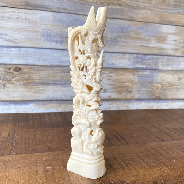 Vintage Hand Carved Bone Totem from Bali Indonesia Highly Collectible