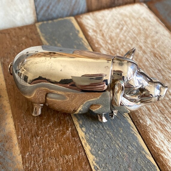 Vintage Sterling Silver Match Holder Vesta Case Matchbox Pig Etsy