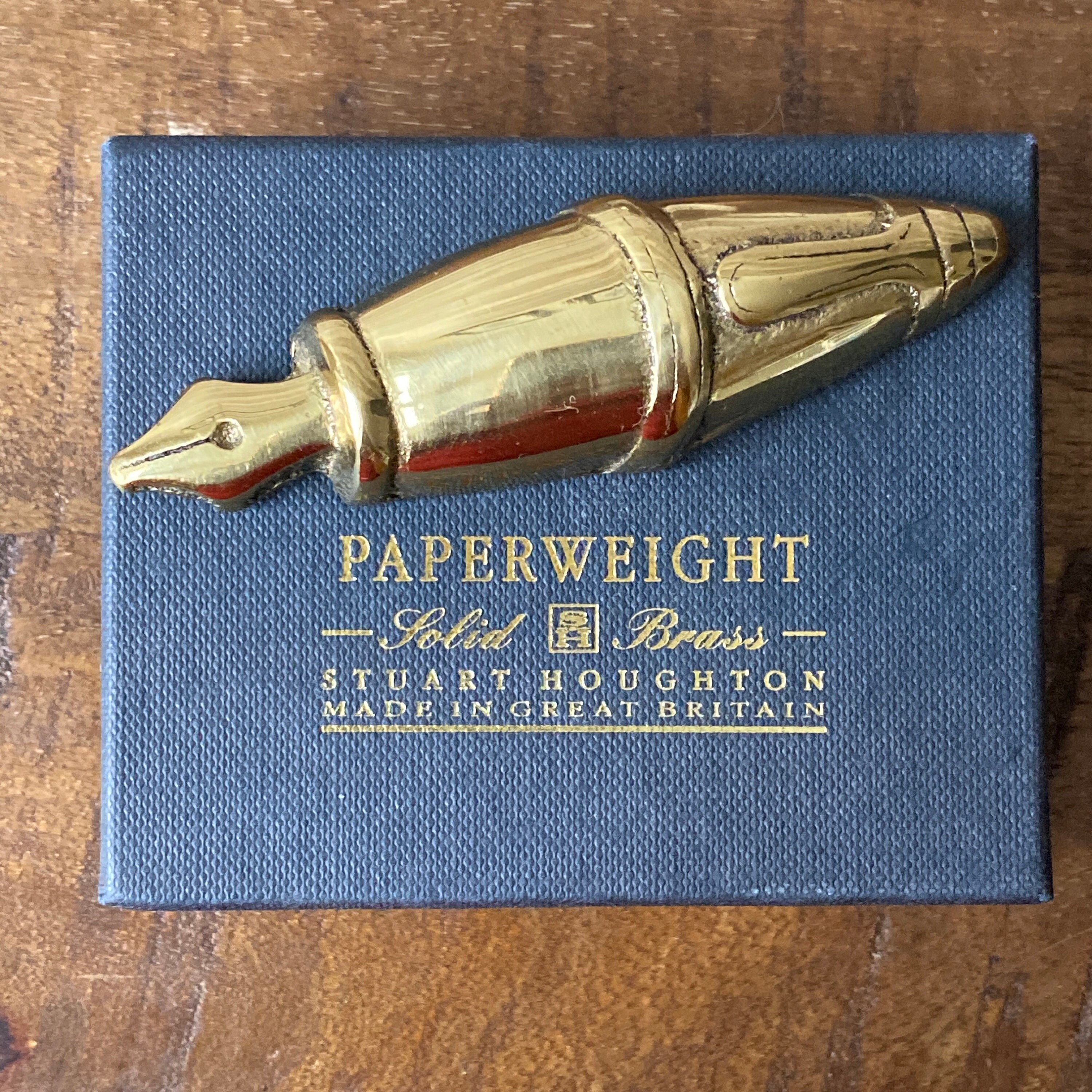 Vintage Solid Brass Fountain Pen Paperweight by Stuart Etsy