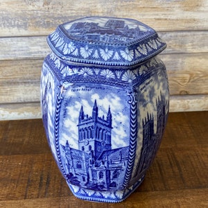 Vintage Collectible Ringtons Tea 1990s Large Maling Ware Tea Caddy English Cathedrals