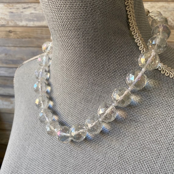 Chunky Antique Art Deco Crystal Beads Necklace Ch… - image 9