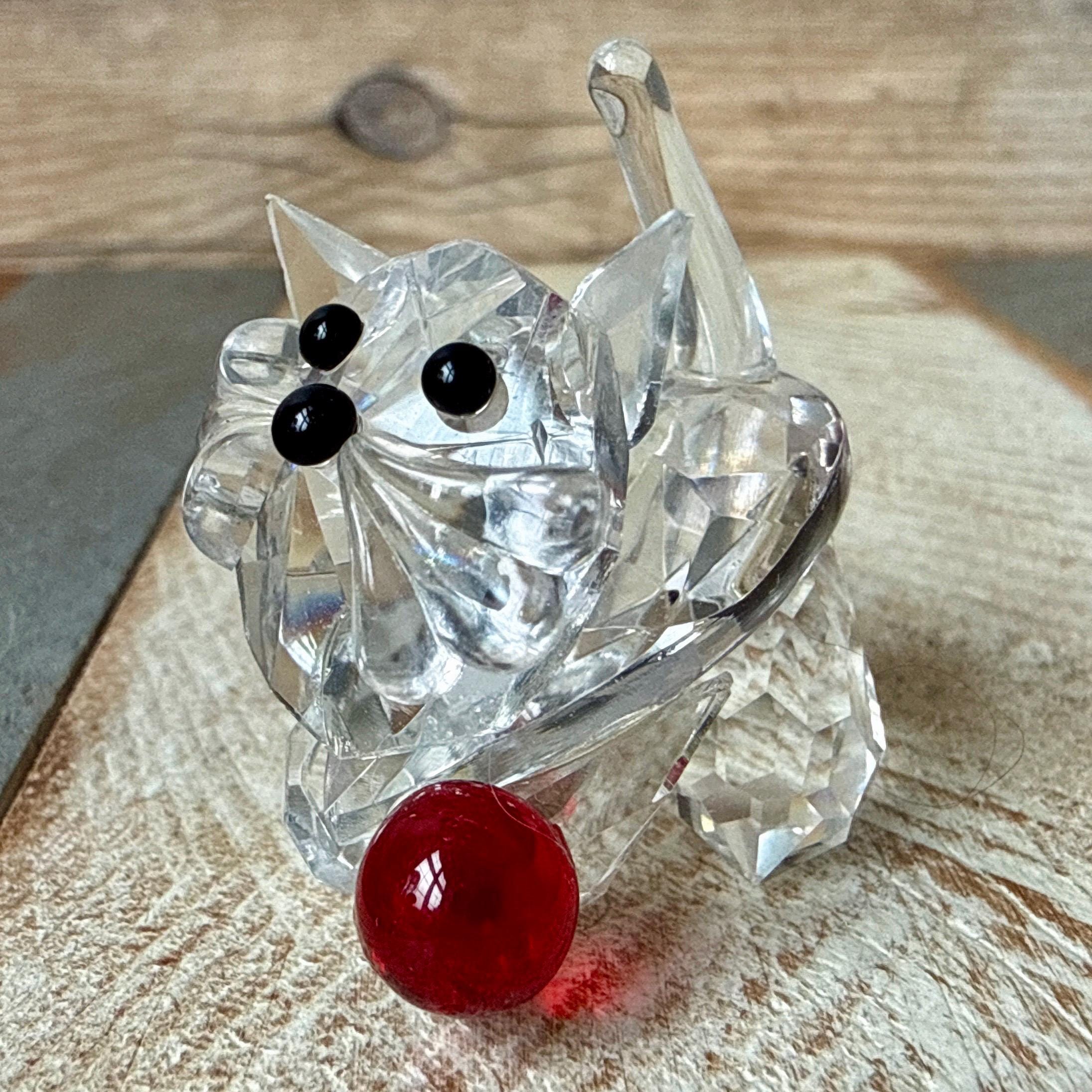 Swarovski Crystal Kitten and Ball - Etsy