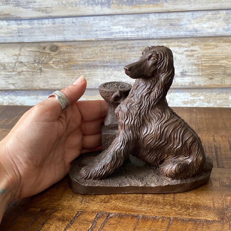 Vintage Heredities Bronze Resin Dog Afghan Hound Figurine Etsy