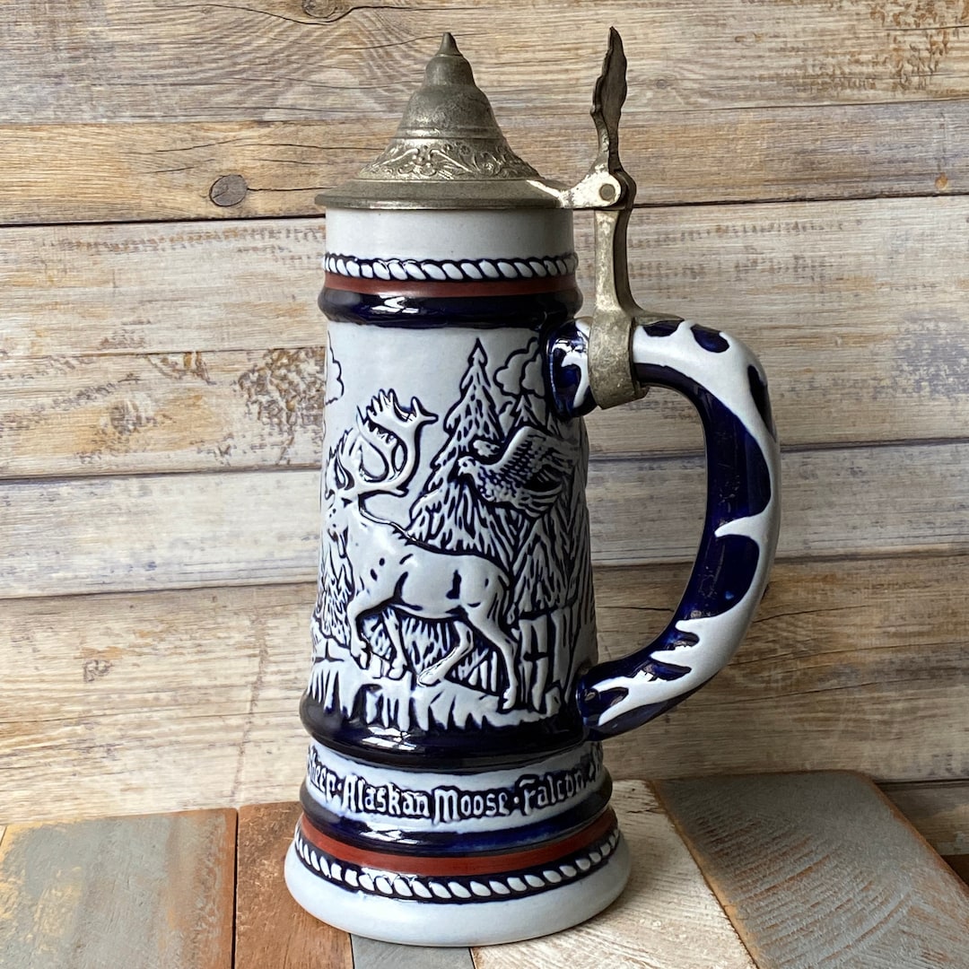 Vintage Avon Beer Stein With Pewter Lid 1976 Collectible Beer Stein Etsy