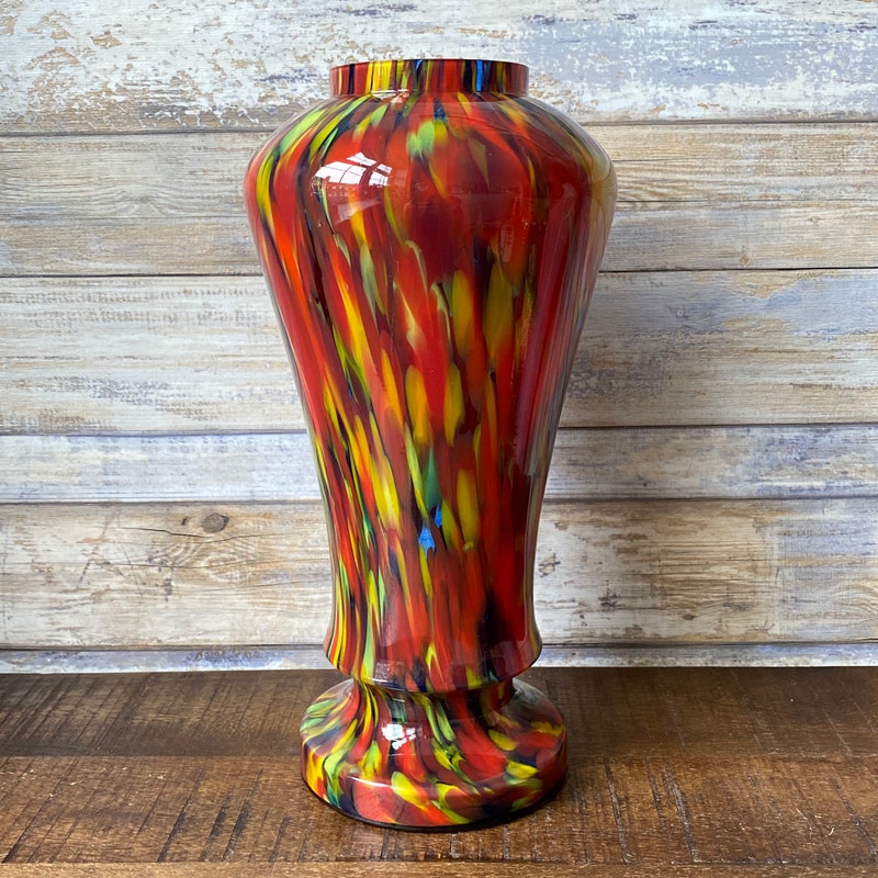 Spatter Glass Vase - Etsy