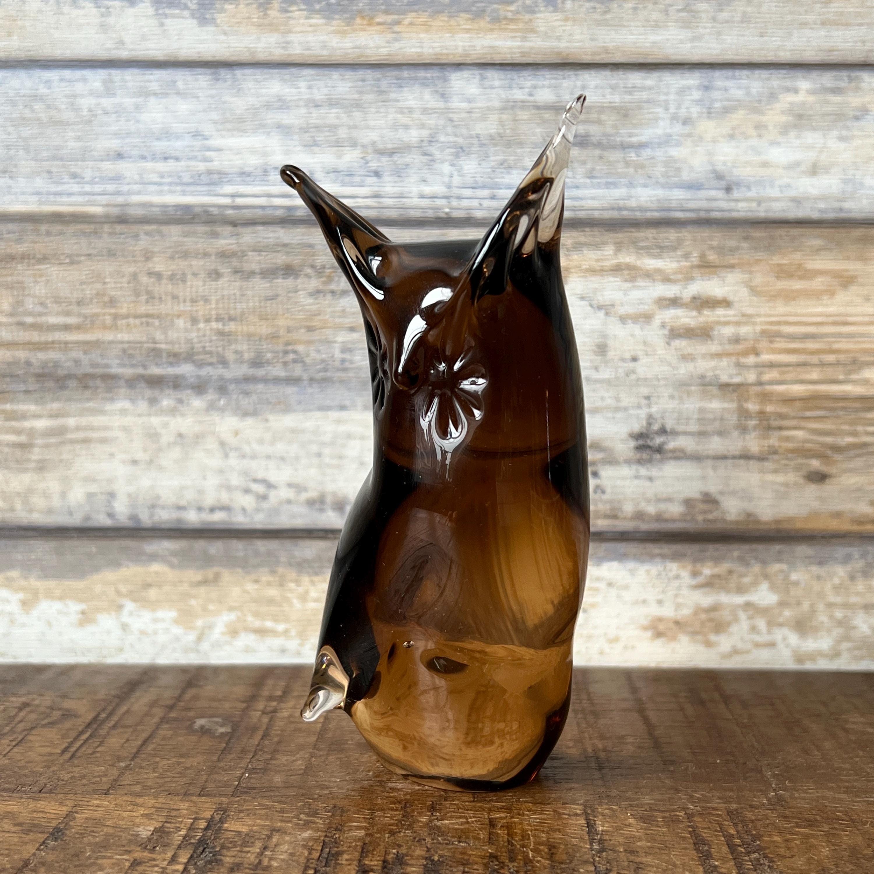 Vintage Venetian Murano V Nason Art Glass Owl Figurine Paperweight