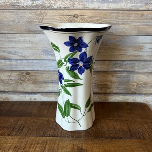 Vintage 2002 Tiffany Co Large Ceramic Vase Decorated With Blue