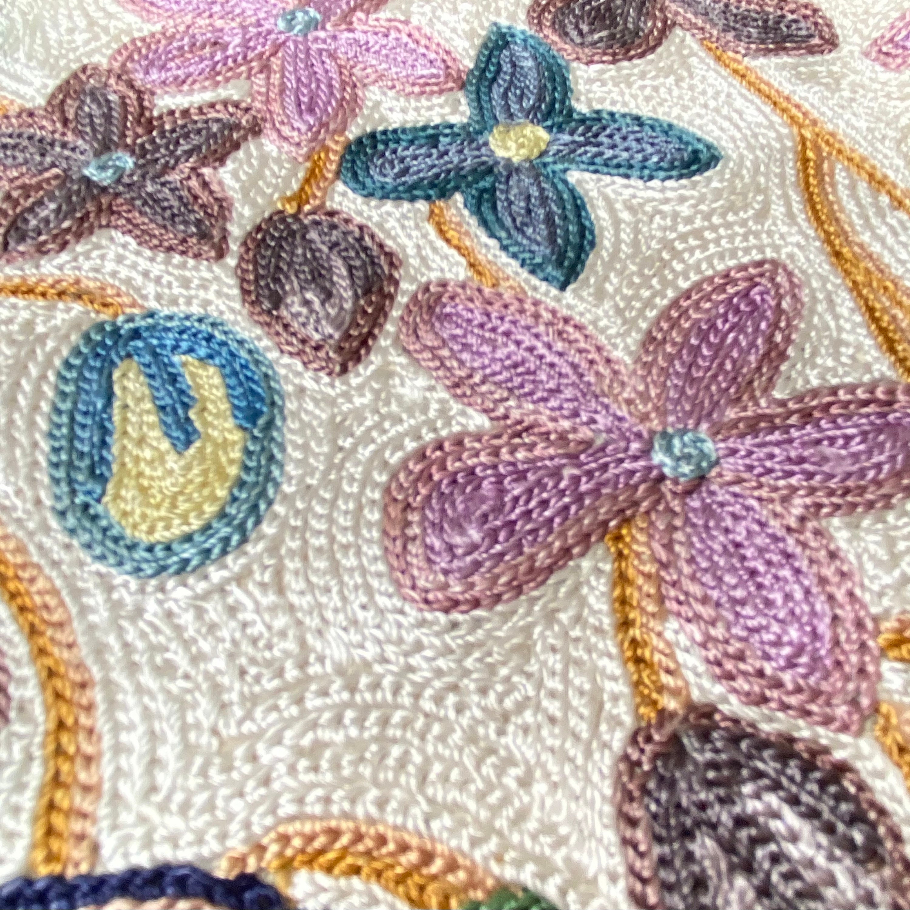 Antique Vintage Kashmiri Chain Stitch Rug Wall Hanging Etsy UK