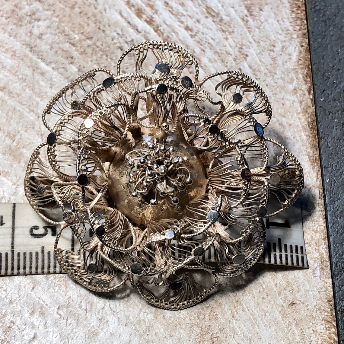 Broche Filigrane Argent Massif 925 – Vintage – Bijou Ancien Poinçonné