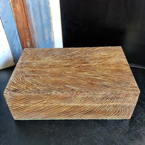 Vintage Wooden Trinket Treasure Jewellery Box Zebra Effect