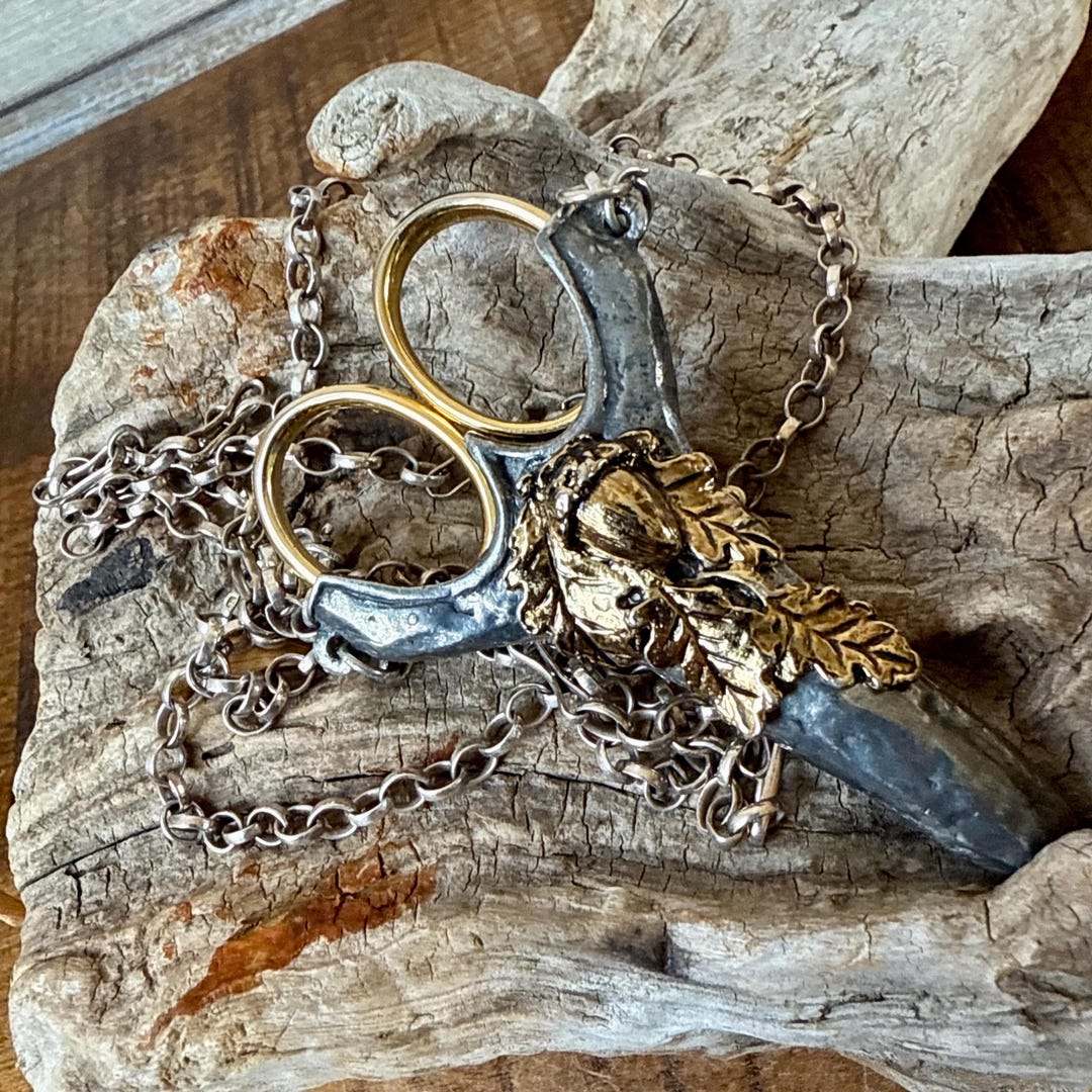 Scissors Chain Antique Sterling Silver Chain Necklace With Scissors Pendant - Etsy