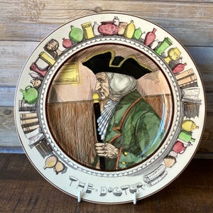Antique Royal Doulton Large Colourful The Doctor Plate D6281