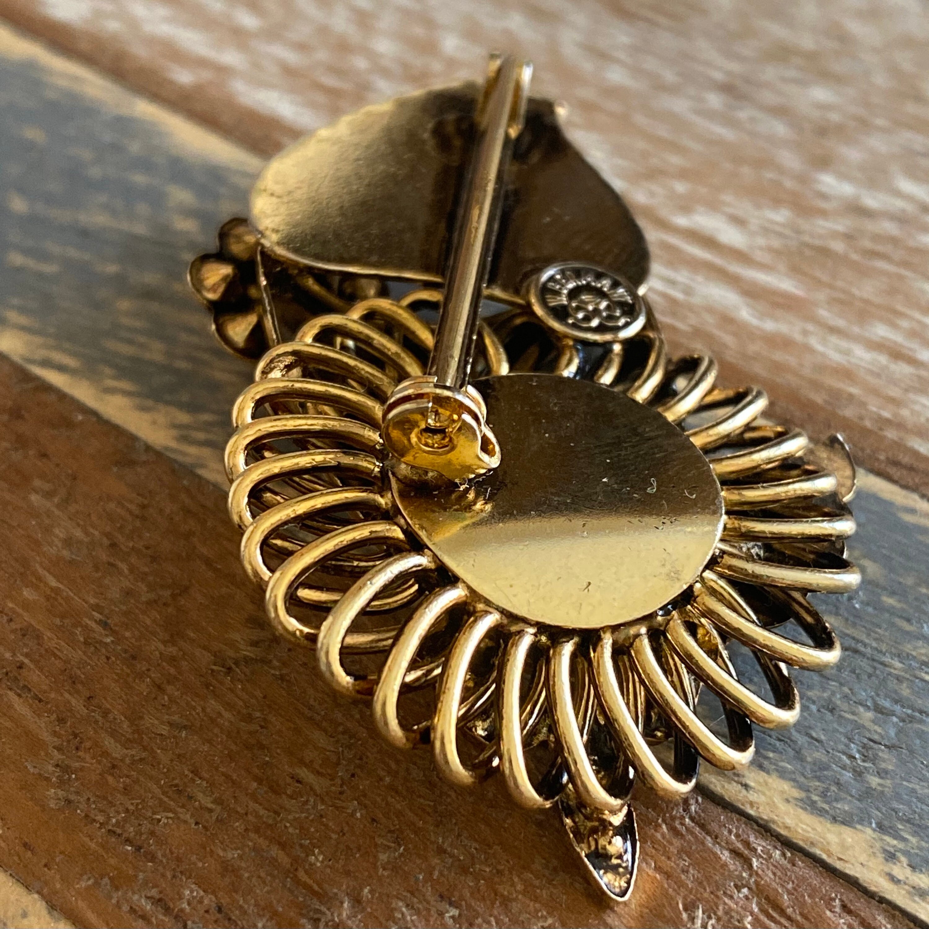 Vintage Costume Jewellery Brooch Gold Toned Masque with Etsy