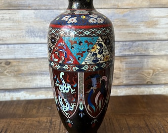 RESERVED - Japanese Meiji era cloisonne vase, flowering tree