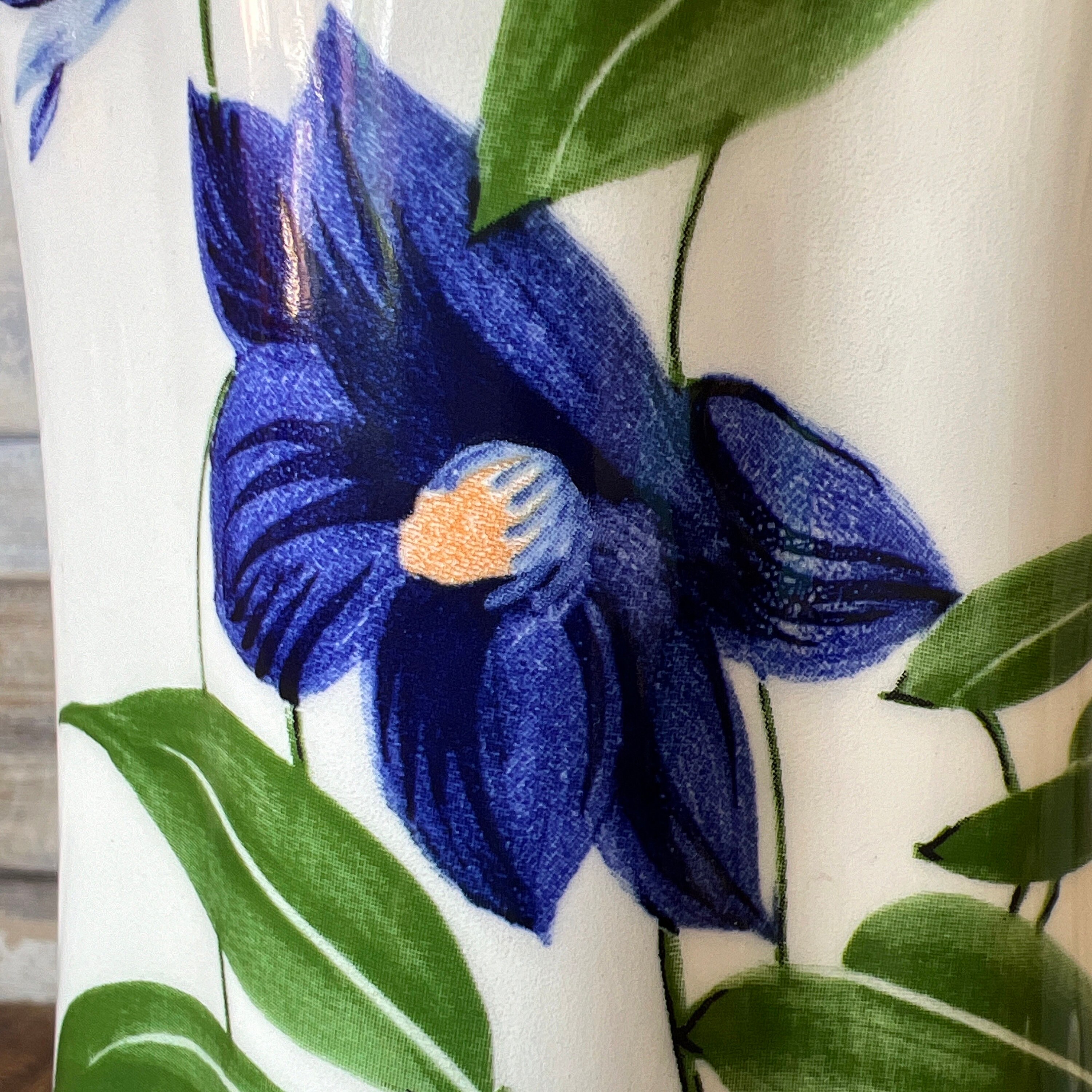 Vintage 2002 Tiffany Co Large Ceramic Vase Decorated With Blue