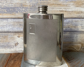 6oz Stainless Steel Purse Hip Flask with a Captive Lid and Free Engraving fl63 6oz Stainless Steel Purse Hip Flask with a Captive Lid and Free Engraving fl63
